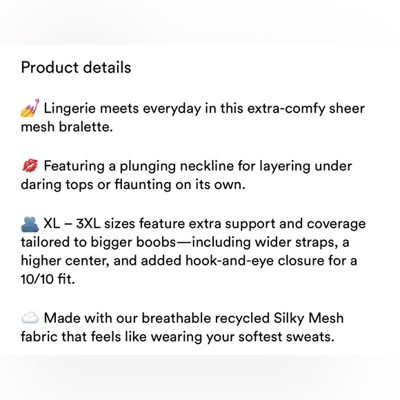 Parade Black Wireless Bralette, XL, nwt - Picture 4 of 4